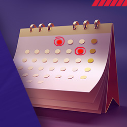calendar with marked days for fixed streaming schedule
